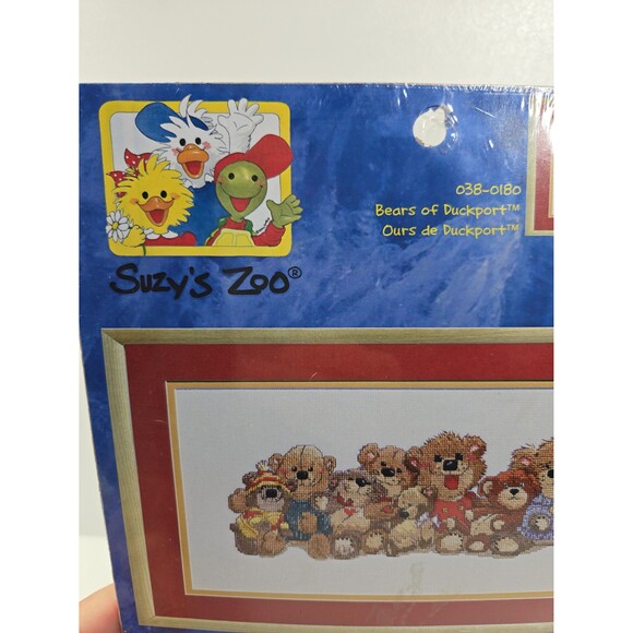 Vintage NEW Janlynn Suzy's Zoo Bears of Duckport Cross Stitch Kit Kids Room 2001 - Picture 7 of 8